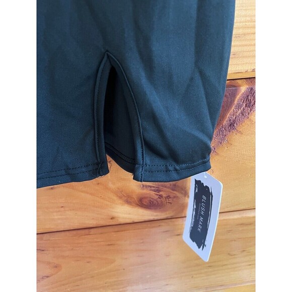 BLUSH MARK Party Girl Midi Dress Black-Large Split Hem L - Picture 2 of 3